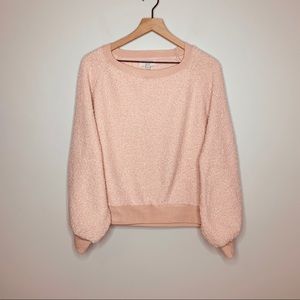 NWOT Cropped Blush Textured Sweater